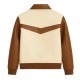 Brown and Cream College Varsity Leather Jacket