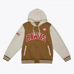 Brown/Cream Atlanta Hawks Dusted Fleece Jacket