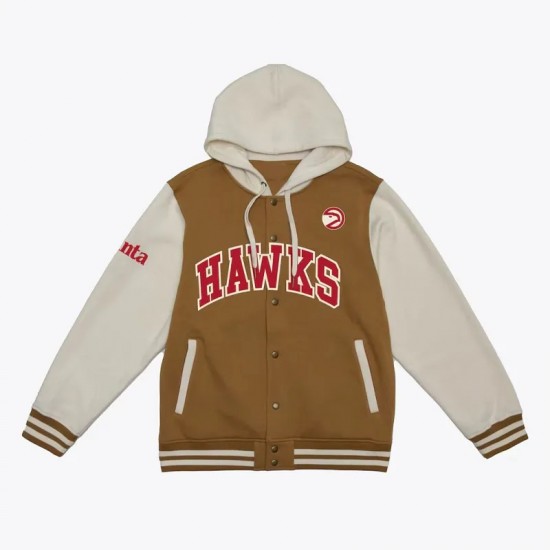 Brown/Cream Atlanta Hawks Dusted Fleece Jacket