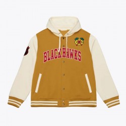 Brown/Cream Chicago Blackhawks Dusted Fleece Jacket