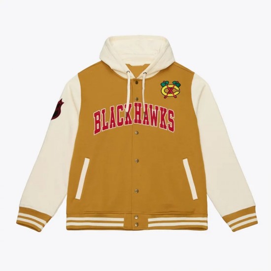 Brown/Cream Chicago Blackhawks Dusted Fleece Jacket