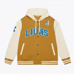 Brown/Cream Detroit Lions Chiefs Dusted Fleece Jacket