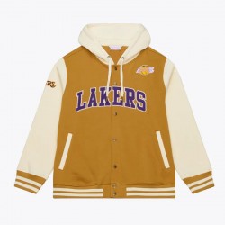 Brown/Cream LA Lakers Dusted Fleece Jacket