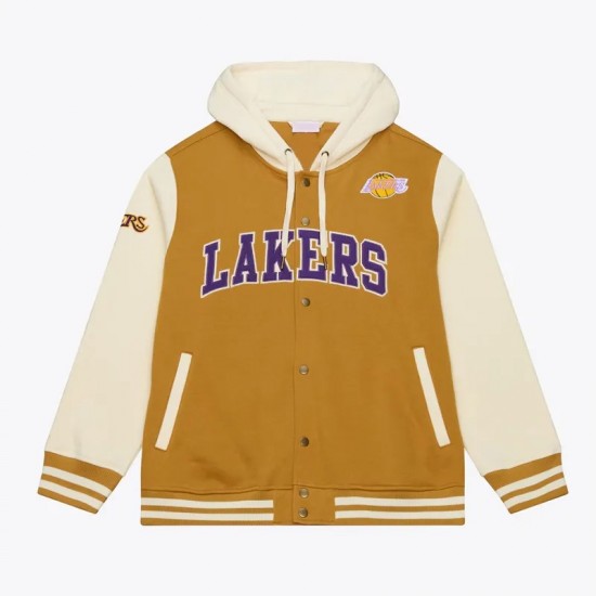 Brown/Cream LA Lakers Dusted Fleece Jacket Brown/Cream LA Lakers Dusted Fleece Jacket