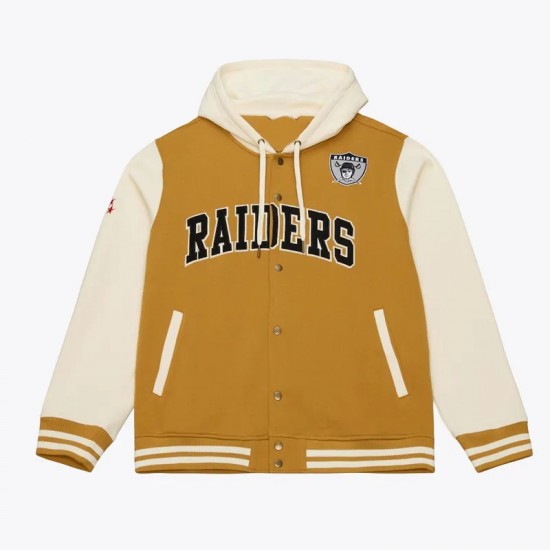 Brown/Cream Oakland Raiders Dusted Fleece Jacket