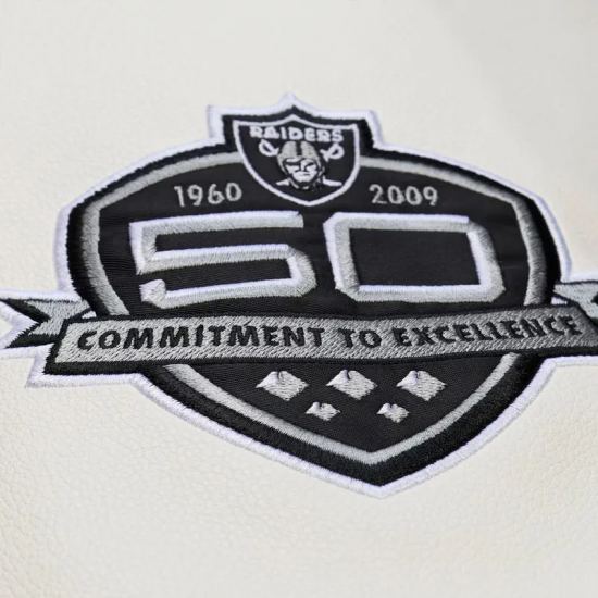 Brown/Cream Oakland Raiders Dusted Varsity Jacket