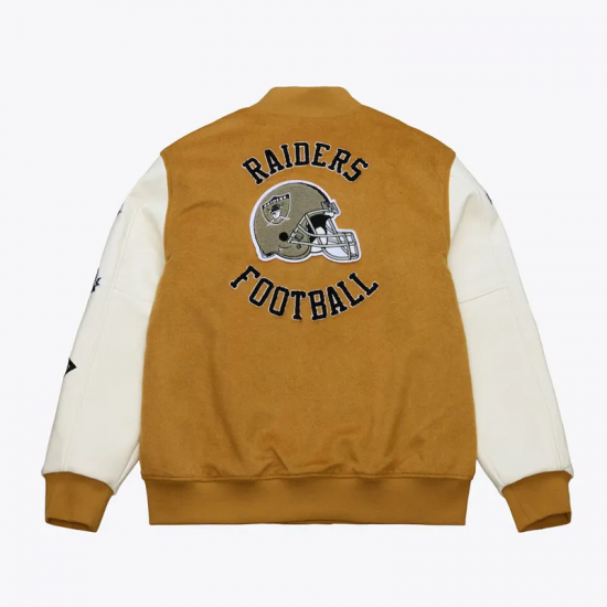 Brown/Cream Oakland Raiders Dusted Varsity Jacket