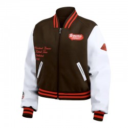 Brown/White Cleveland Browns Varsity Full-Zip Jacket Brown/White Cleveland Browns Varsity Full-Zip Jacket