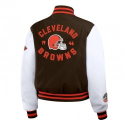 Brown/White Cleveland Browns Varsity Full-Zip Jacket Brown/White Cleveland Browns Varsity Full-Zip Jacket