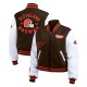 Brown/White Cleveland Browns Varsity Full-Zip Jacket Brown/White Cleveland Browns Varsity Full-Zip Jacket