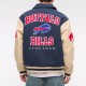 Buffalo Bills Blue and Eggshell Varsity Bomber Jacket Buffalo Bills Blue and Eggshell Varsity Bomber Jacket