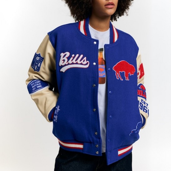 Buffalo Bills Chenille Patches Letterman Jacket
