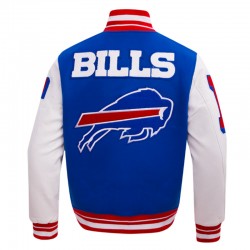 Buffalo Bills Mashup Rib Varsity Wool/Leather Jacket Buffalo Bills Mashup Rib Varsity Wool/Leather Jacket