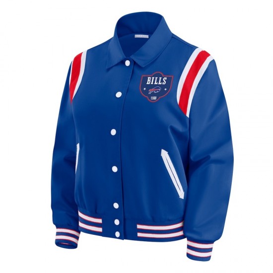 Buffalo Bills Midnight Royal Varsity Satin Jacket Buffalo Bills Midnight Royal Varsity Satin Jacket