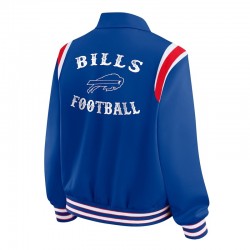Buffalo Bills Midnight Royal Varsity Satin Jacket Buffalo Bills Midnight Royal Varsity Satin Jacket