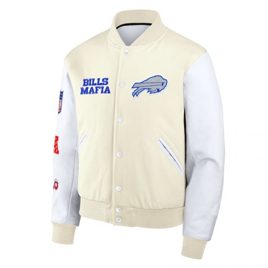Buffalo Bills Rivalries Eggshell and White Varsity Jacket