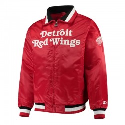 Captain II Detroit Red Wings Red Satin Jacket  Captain II Detroit Red Wings Red Satin Jacket
