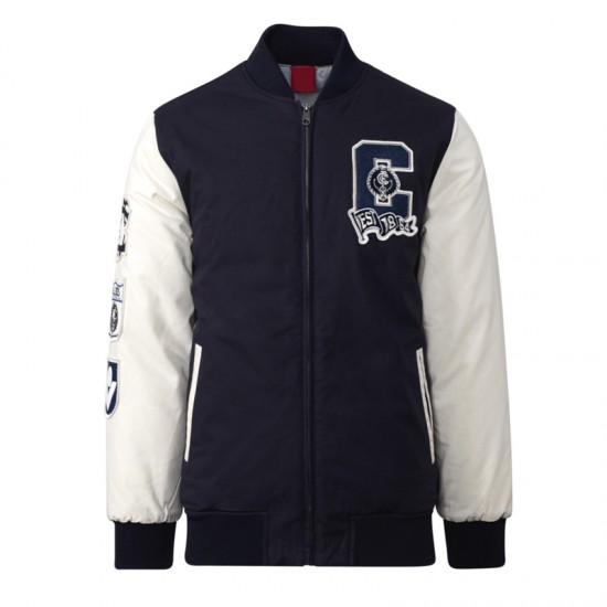 Carlton Blues Collegiate Navy and White Varsity Jacket Carlton Blues Collegiate Navy and White Varsity Jacket