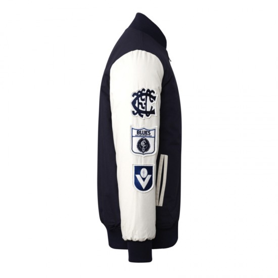 Carlton Blues Collegiate Navy and White Varsity Jacket Carlton Blues Collegiate Navy and White Varsity Jacket