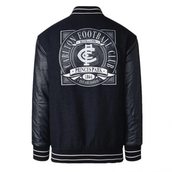 Carlton Blues Football Club Black Varsity Jacket Carlton Blues Football Club Black Varsity Jacket