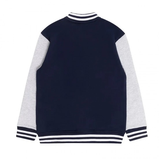 Carlton Blues Navy and Gray Varsity Fleece Jacket Carlton Blues Navy and Gray Varsity Fleece Jacket