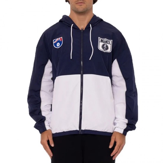 Carlton Blues Throwback Navy Spray Hooded Jacket Carlton Blues Throwback Navy Spray Hooded Jacket