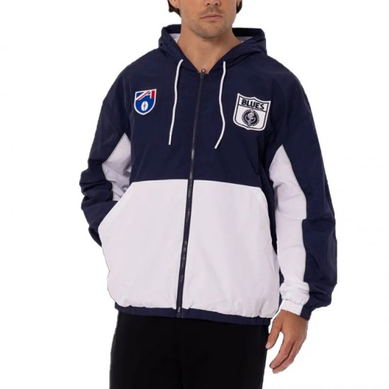 Carlton Blues Throwback Navy Spray Hooded Jacket Carlton Blues Throwback Navy Spray Hooded Jacket