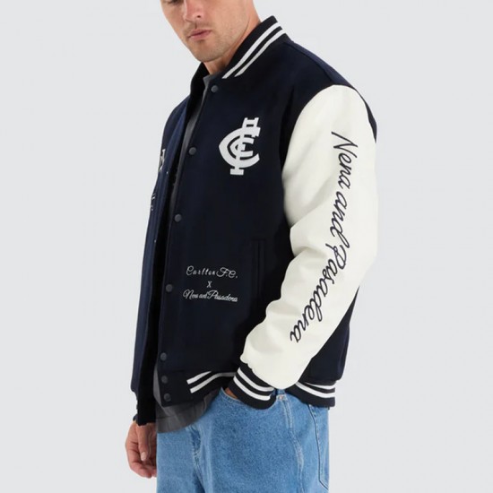 Carlton Blues Varsity Navy and White Jacket