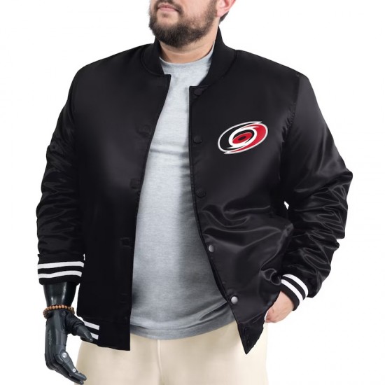 Carolina Hurricanes Adaptive Bold Logo Varsity Satin Jacket