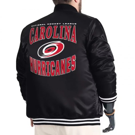 Carolina Hurricanes Adaptive Bold Logo Varsity Satin Jacket