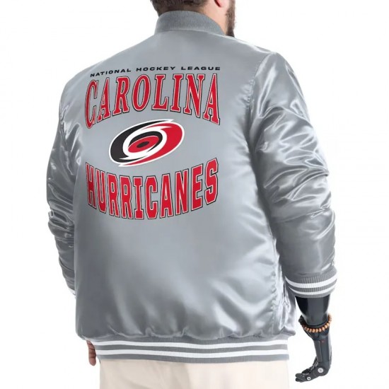 Carolina Hurricanes Adaptive Bold Logo Varsity Satin Jacket