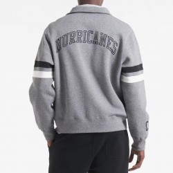 Carolina Hurricanes Heather Gray Striped Fleece Jacket Carolina Hurricanes Heather Gray Striped Fleece Jacket