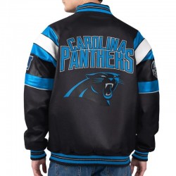 Carolina Panthers G-III Faux Varsity Leather Jacket Carolina Panthers G-III Faux Varsity Leather Jacket