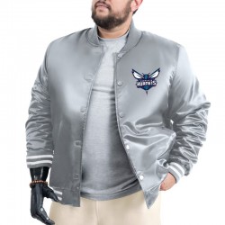Charlotte Hornets Adaptive Bold Logo Varsity Satin Jacket