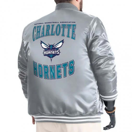 Charlotte Hornets Adaptive Bold Logo Varsity Satin Jacket