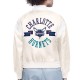Charlotte Hornets Printed Logo Varsity Satin Jacket Charlotte Hornets Printed Logo Varsity Satin Jacket