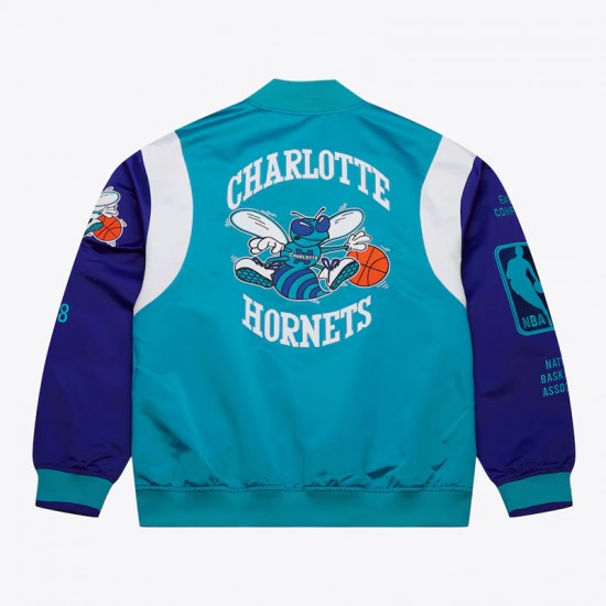 Charlotte Hornets Team Origins Teal Satin Jacket Charlotte Hornets Team Origins Teal Satin Jacket