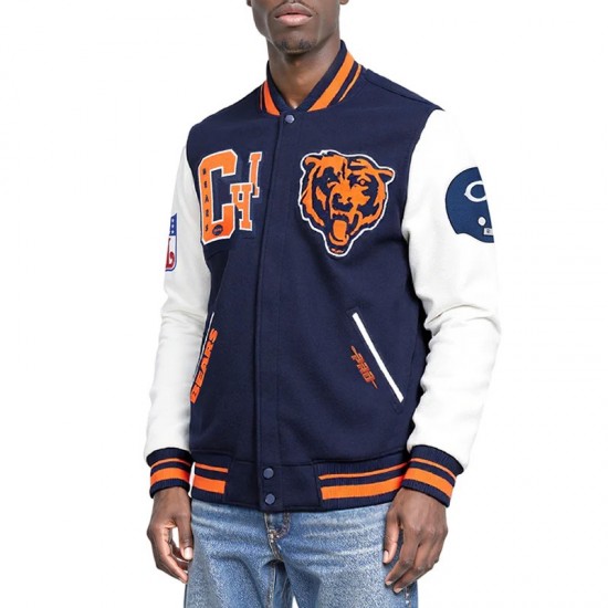 Chicago Bears Best of Classic Rib Varsity Jacket Chicago Bears Best of Classic Rib Varsity Jacket