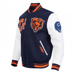 Chicago Bears Best of Classic Rib Varsity Jacket Chicago Bears Best of Classic Rib Varsity Jacket