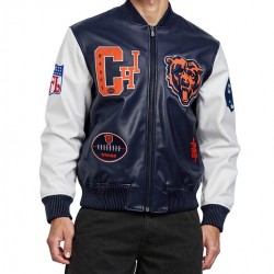 Chicago Bears Best Of Men’s Leather Varsity Jacket Chicago Bears Best Of Men’s Leather Varsity Jacket