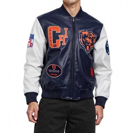 Chicago Bears Best Of Men’s Leather Varsity Jacket Chicago Bears Best Of Men’s Leather Varsity Jacket