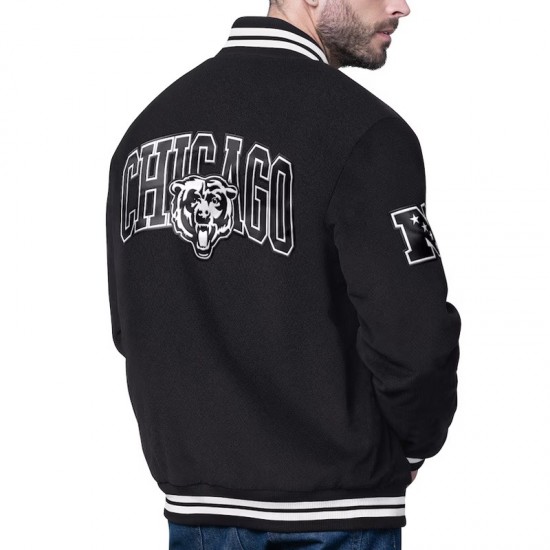 Chicago Bears Blackout Corduroy Varsity Jacket Chicago Bears Blackout Corduroy Varsity Jacket