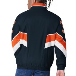 Chicago Bears Captain Navy Varsity Satin Jacket Chicago Bears Captain Navy Varsity Satin Jacket