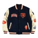 Chicago Bears Chenille Patches Navy Varsity Jacket Chicago Bears Chenille Patches Navy Varsity Jacket