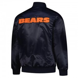 Chicago Bears Exclusive Navy Varsity Satin Jacket Chicago Bears Exclusive Navy Varsity Satin Jacket