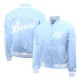Chicago Bears Fashion Script Light Blue Satin Jacket