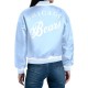 Chicago Bears Fashion Script Light Blue Satin Jacket