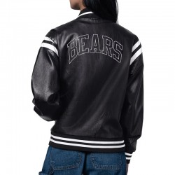 Chicago Bears High Heat Vegan Black Varsity Leather Jacket Chicago Bears High Heat Vegan Black Varsity Leather Jacket
