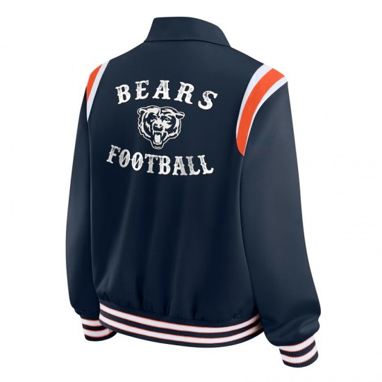 Chicago Bears Lightweight Navy Varsity Satin Jacket