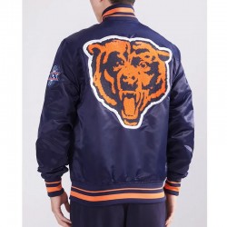 Chicago Bears Mashup Classic Rib Satin Jacket Chicago Bears Mashup Classic Rib Satin Jacket